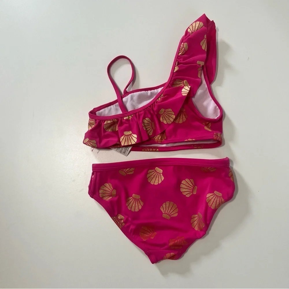 Boden Kids Bikini - Pink with Gold Shells
